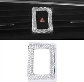img 4 attached to Upgrade Your Honda Civic With CARFIB Bling Accessories - 10Th Coupe Hatchback Type R 2019-2021 Hazard Warning Button Ring Decals And Stickers In Zinc Alloy And Sparkling Crystals For Men And Women