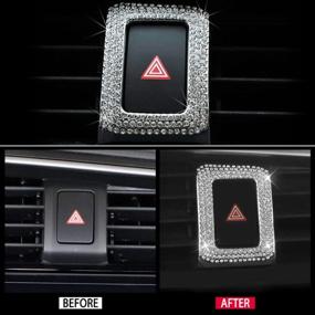 img 3 attached to Upgrade Your Honda Civic With CARFIB Bling Accessories - 10Th Coupe Hatchback Type R 2019-2021 Hazard Warning Button Ring Decals And Stickers In Zinc Alloy And Sparkling Crystals For Men And Women