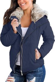 img 2 attached to Luvamia Casual Winter Quilted Pockets Women's Clothing - Coats, Jackets & Vests