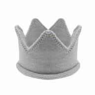 light gray bowbear prince & princess knitted birthday party crown hat logo