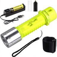 explore the depths with garberiel's professional led diving flashlight + battery & charger - super bright, waterproof, and safe for underwater sports logo