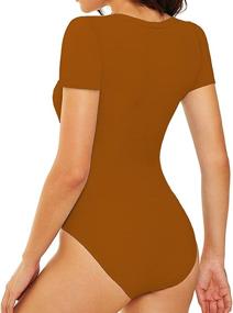 img 2 attached to Linmon Bodysuit Stretchy Jumpsuit X Large Women's Clothing : Bodysuits