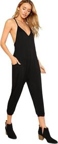 img 4 attached to 👗 DIDK Womens Spaghetti Strap Jumpsuit: Chic Women's Clothing in Jumpsuits, Rompers & Overalls