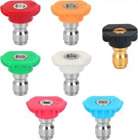 img 4 attached to Upgrade Your Cleaning Arsenal With The STYDDI Pressure Washer Nozzle Set – 7 Pack With Multiple Degrees And Second Story Nozzles, 2.5 GPM, And Up To 4500 PSI!