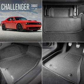 img 2 attached to 👟 Custom Fit Kagu Series 3D MAXpider All-Weather Floor Mats for Dodge Challenger RWD 2015-2021 - Black, 1st & 2nd Row Car Floor Liners