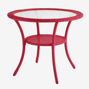 img 1 attached to Coral Pink Roma All-Weather Resin Wicker Bistro Table Patio Furniture - BrylaneHome