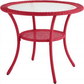 img 3 attached to Coral Pink Roma All-Weather Resin Wicker Bistro Table Patio Furniture - BrylaneHome
