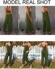 img 3 attached to Women'S Loose Sleeveless Jumpsuit With Adjustable Spaghetti Straps, Long Pant Romper And Pockets