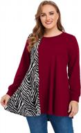 jollielovin women's plus size animal print sweatshirts: long sleeve tops, patchwork tunic, lightweight fall clothing logo