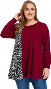 img 1 attached to JollieLovin Women'S Plus Size Animal Print Sweatshirts: Long Sleeve Tops, Patchwork Tunic, Lightweight Fall Clothing