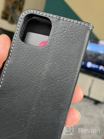 img 1 attached to 📱 Snugg iPhone 12 Pro Max Wallet Case in Dusty Cedar Red - Folding Case with 3 Card Slots, Magnetic Closure, Phone Stand Function - Leather, TPU, Nubuck review by Scott Chen