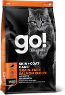 🐟 go! solutions grain free salmon recipe dry cat food - skin + coat care - 3 lb - suitable for all life stages - infused with probiotics logo