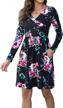 stylish and comfortable: lainab women's long sleeve floral tunic wrap dress with pockets for casual fall wear logo