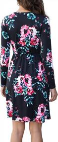 img 1 attached to Stylish And Comfortable: LAINAB Women'S Long Sleeve Floral Tunic Wrap Dress With Pockets For Casual Fall Wear