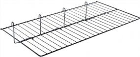 img 2 attached to Econoco Heavy-Duty Clothing Display Rack With 12"D X 23-1/2"L Straight Shelves For Grid Panels - Set Of 6 Wire Shelves With Black Finish For Grid Panel Displays