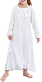 img 4 attached to BOOPH Toddler Nightgown Dress - Sleeve Girls' Nightwear Clothing