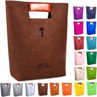 holistic bible tote: agapass felt carrying case with cross design for men and women - perfect for church, bible study, and christian gifting! logo