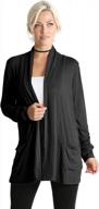 women's long sleeve lightweight cardigan sweater with pockets - reg. and plus size! logo
