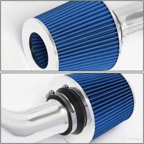 img 2 attached to 🏎️ Enhance Performance with DNA Motoring ITK-0006-BL Aluminum Cold Air Intake System featuring Blue Filter