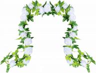 set of 2 14ft white artificial rose flower garlands with green leaves for wedding arch, party, garden, craft and home decor – ukeler logo