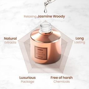 img 2 attached to Luxuriate In The Relaxing Jasmine Woody Scent Of Kundal'S 6.8 Oz Limited Edition Reed Diffuser Set - Rose Gold For Home Fragrances