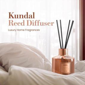 img 3 attached to Насладитесь расслабляющим жасминовым древесным ароматом Kundal'S, набор тростниковых диффузоров ограниченной серии на 6,8 унций - розовое золото для ароматов для дома