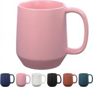 miicol large ceramic coffee mug - 16 oz tea and mulled drinks cup, perfect gift for home or office use! dishwasher and microwave safe, elegant frosted surface in pink logo