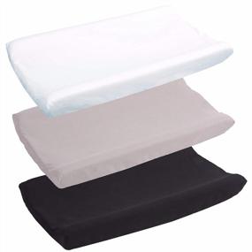 img 4 attached to Belsden 3 Pack Microfiber Soft Changing Pad Cover, With 2 Considerate Safety Belt Holes, Durable Diaper Change Table Sheet Set For Baby Boys Girls, 16''X32''X8'', White & Grey & Black