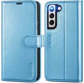 img 4 attached to TUCCH Galaxy S22 5G Wallet Case, Magnetic PU Leather Flip Cover With RFID Blocking, Card Slots, And TPU Shockproof Interior, Compatible With Galaxy S22 6.1-Inch - Shiny Light Blue