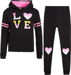 img 4 attached to 🏻 Authentic Love: Girls' Active Jogger Set from Real Love Girls' Clothing