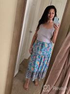 img 1 attached to Boho Floral A-Line Maxi Skirt With Pockets And Elastic High Waist For Women By SimpleFun review by Matt Schwartz