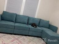 img 1 attached to HONBAY Oversized U Shaped Convertible Sectional Sofa With Reversible Chaise, Aqua Blue Modular Couch With Ottomans For Comfortable Living review by Adrian Hayes