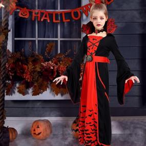img 3 attached to Girls' Halloween Vampire Costume - ThinkMax Royal Dress Up For Party Fun