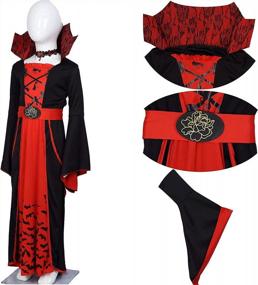 img 1 attached to Girls' Halloween Vampire Costume - ThinkMax Royal Dress Up For Party Fun