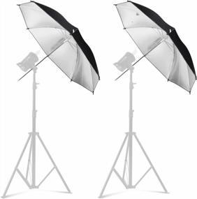 img 3 attached to 2-Pack Studio And Outdoor Photography Lighting Kit With 43-Inch Black/Silver Reflector Umbrella And 33-Inch Black Umbrella For Enhanced Photo And Video Results