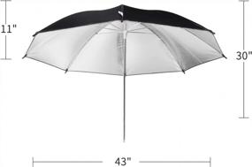 img 1 attached to 2-Pack Studio And Outdoor Photography Lighting Kit With 43-Inch Black/Silver Reflector Umbrella And 33-Inch Black Umbrella For Enhanced Photo And Video Results