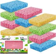 🧽 12 pack of compressed cellulose kitchen sponges - non-scratch, biodegradable, natural colorful scrubbing sponges for dishes cleaning - fun diy sponge for kids logo