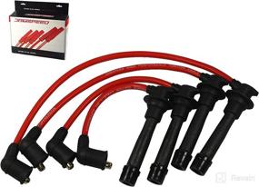 img 4 attached to 🔥 JDMSPEED High-Performance Red Ignition Spark Plug Wires Set for Mazda Miata 1.6L 1.8L 1990-2000