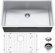 upgrade your kitchen with the ibune 33 inch undermount stainless steel sink with drain and grid logo