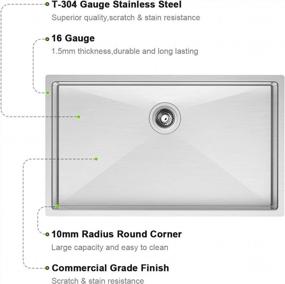 img 2 attached to Upgrade Your Kitchen With The IBune 33 Inch Undermount Stainless Steel Sink With Drain And Grid
