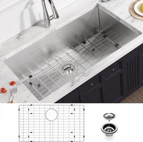 img 3 attached to Upgrade Your Kitchen With The IBune 33 Inch Undermount Stainless Steel Sink With Drain And Grid