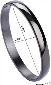 img 2 attached to Women'S 8MM Stainless Steel Bracelet - MILAKOO Oval Polished Cuff Bangle 6.7
