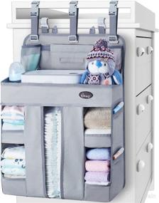 img 4 attached to 🏻 HHZ XL Hanging Diaper Caddy Organizer: Sturdy & Durable Baby Organizer for Changing Table, Crib, Playard or Wall - Nursery Organization Made Easy! Essential for Newborns