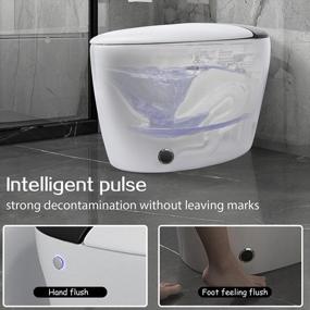 img 1 attached to Elongated One-Piece Tankless Toilet: Electromagnetic Pulse Toilet Without Water Tank Impulse Toilet Flushing Water-Saving Multi-Functional Foot-Feeling Control Flushing