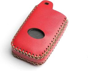 img 3 attached to 🔑 Red Leather 4 Buttons Key Case Holder Cover Fob Chain for Toyota Camry Avalon Corolla Highlander Prius RAV4 Venza Remote