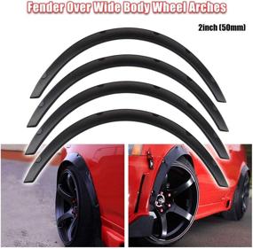 img 4 attached to 🚗 Enhance Your Vehicle's Style & Protection with RULLINE Universal Fender Flares | 2inch (50mm) Wide Body Wheel Arches | Set of 4pcs