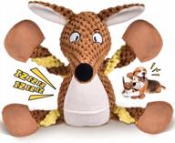 squeaky dog toys for puppies by feeko - teething plush toy with non-toxic materials, rope limbs, and 6 squeakers - interactive chew toys for small dogs and puppies logo