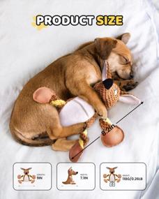 img 2 attached to Squeaky Dog Toys For Puppies By Feeko - Teething Plush Toy With Non-Toxic Materials, Rope Limbs, And 6 Squeakers - Interactive Chew Toys For Small Dogs And Puppies