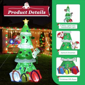 img 2 attached to Luxspire LED Light Inflatable Christmas Tree Decoration With Snowman And Santa Claus For Theme Party Holiday, Indoor Outdoor Garden Blow Up Yard Decoration, Green