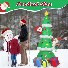 img 1 attached to Luxspire LED Light Inflatable Christmas Tree Decoration With Snowman And Santa Claus For Theme Party Holiday, Indoor Outdoor Garden Blow Up Yard Decoration, Green